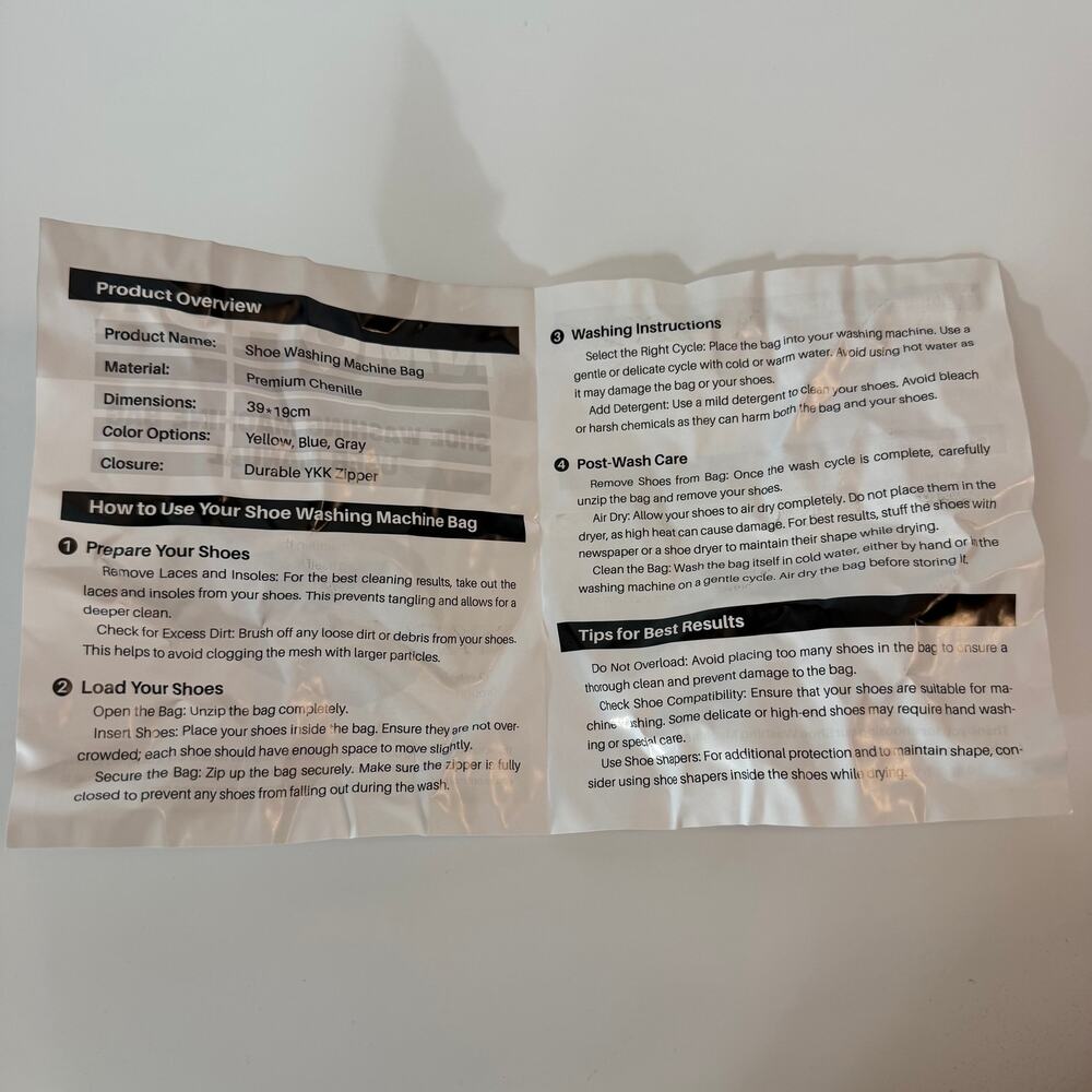 NMQHPA Shoe Cleaning Bags Laundry Shoe Bag For Washer And Dryer Set Of 2 - Picture 3 of 6